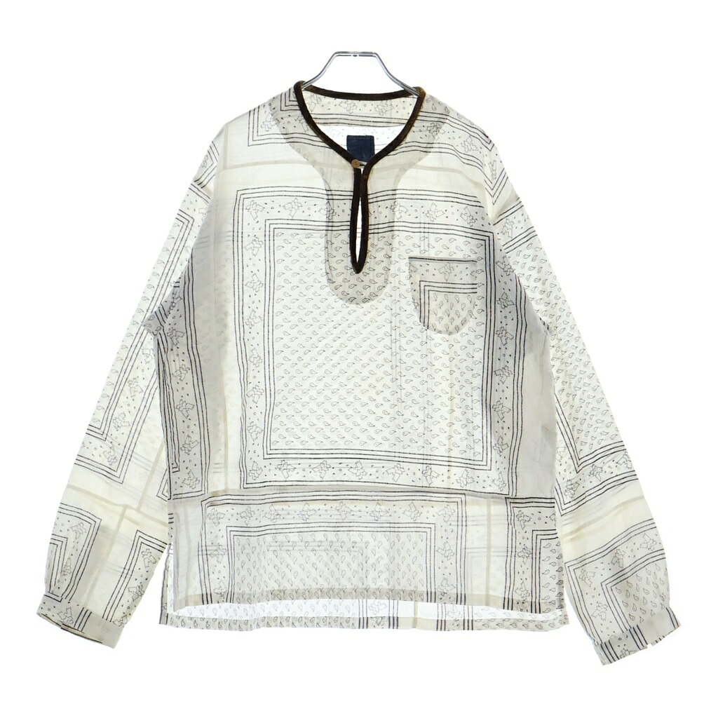 VISVIM(ヴィスヴィム) サイズ:2 ICT TUNIC SHIRT バンダナ柄 コットン 長袖シャツ ホワイト 0220905011009【中古】【程度B】【カラーホワイト】【取扱店舗BRING大宮店】|ブランド買取・販売 BRING