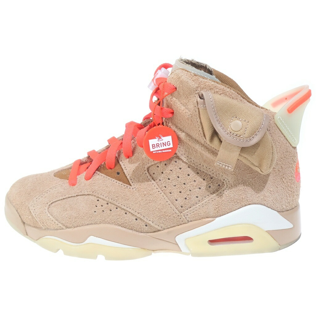 NIKE(ナイキ) サイズ:26.5cm ×TRAVIS SCOTT AIR JORDAN 6 RETRO SP BRITISH KAHKI DH0690-200 トラヴィススコット エアジョーダン6 レトロ ハイカットスニーカー US8.5/26.5cm ベージュ【中古】【程度B】【カラーベージュ】【取扱店舗BRING WASTE_NOT】|ブランド買取・販売 BRING