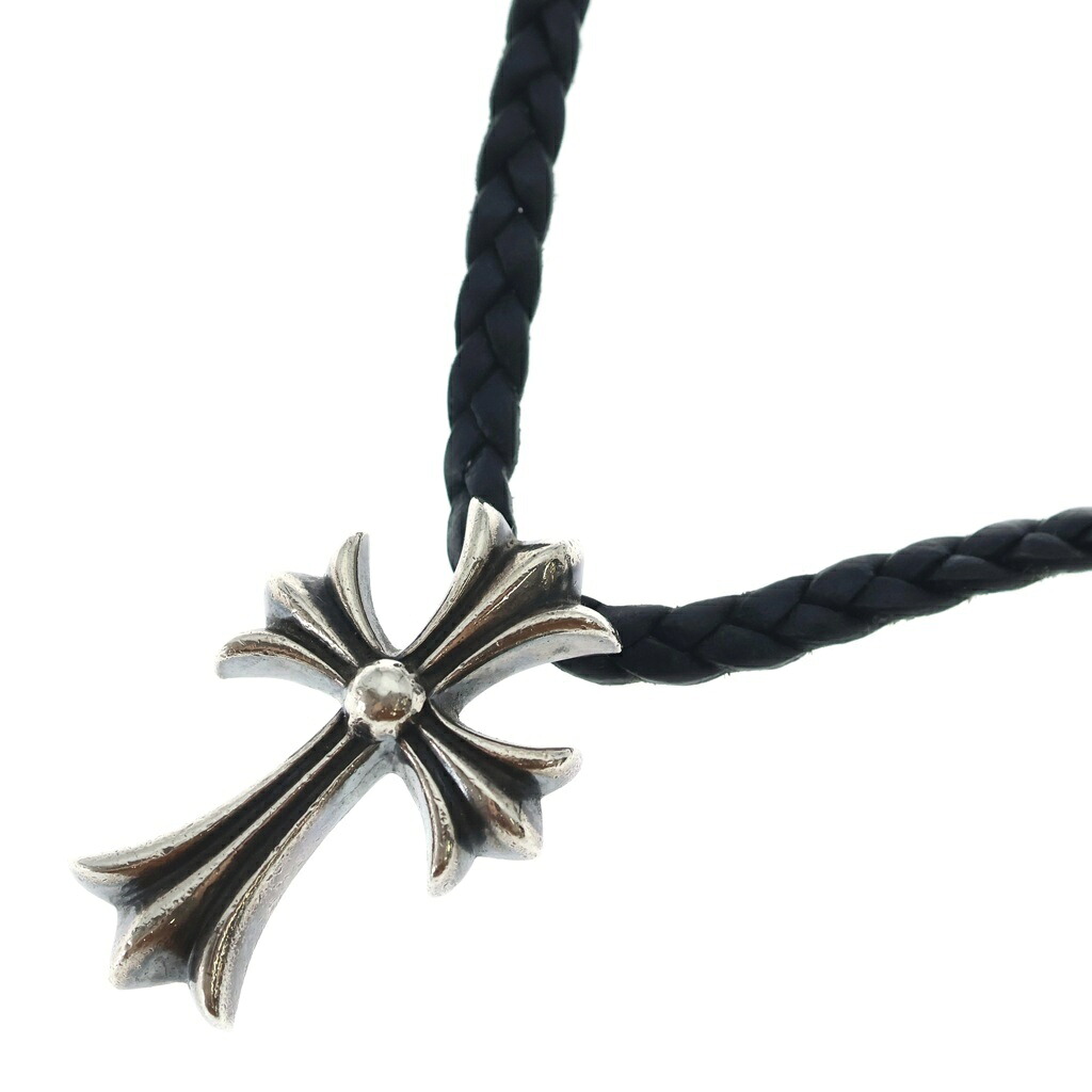 CHROME HEARTS(クロムハーツ) サイズ:- CH CRS SML CL スモールCHクロス ボロチップ レザーブレイド ネックレス シルバー/ブラック【中古】【程度B】【カラーシルバー】【取扱店舗OneStyle新宿店】｜ブランド買取・販売　BRING 112,035円