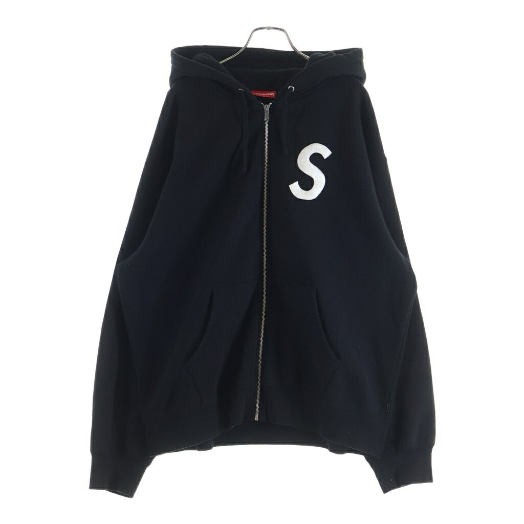 SUPREME(シュプリーム) サイズ:L 23AW S Logo Zip Up Hooded Sweatshirt ジップアップ フーディ ブラック【中古】【程度B】【カラーブラック】【取扱店舗BRING WASTE_NOT】｜ブランド買取・販売　BRING