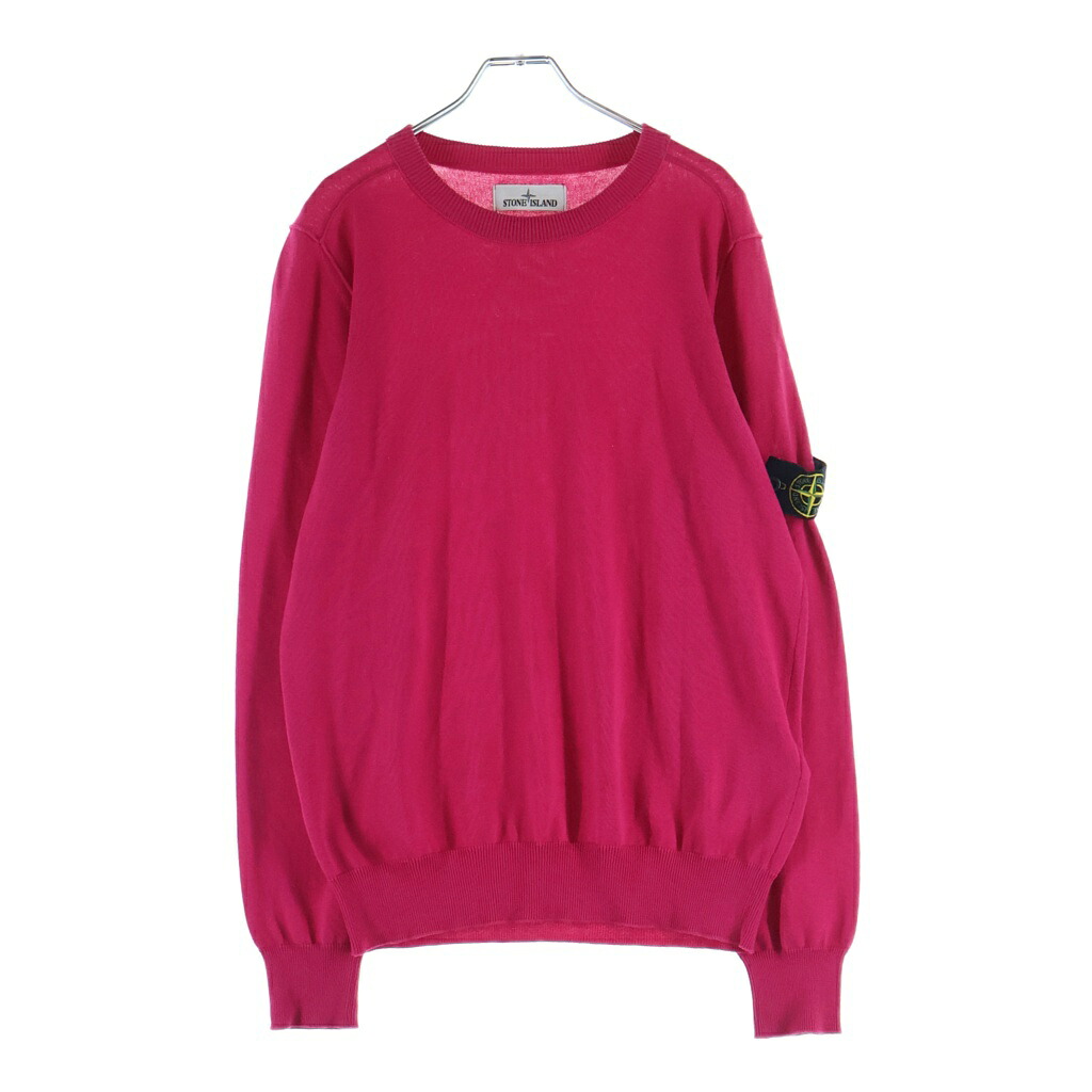 STONE ISLAND(ストーンアイランド) サイズ:S 袖ロゴ コットンクルーネックニット ピンク【中古】【程度A】【カラーピンク】【取扱店舗BRING大宮店】|ブランド買取・販売 BRING