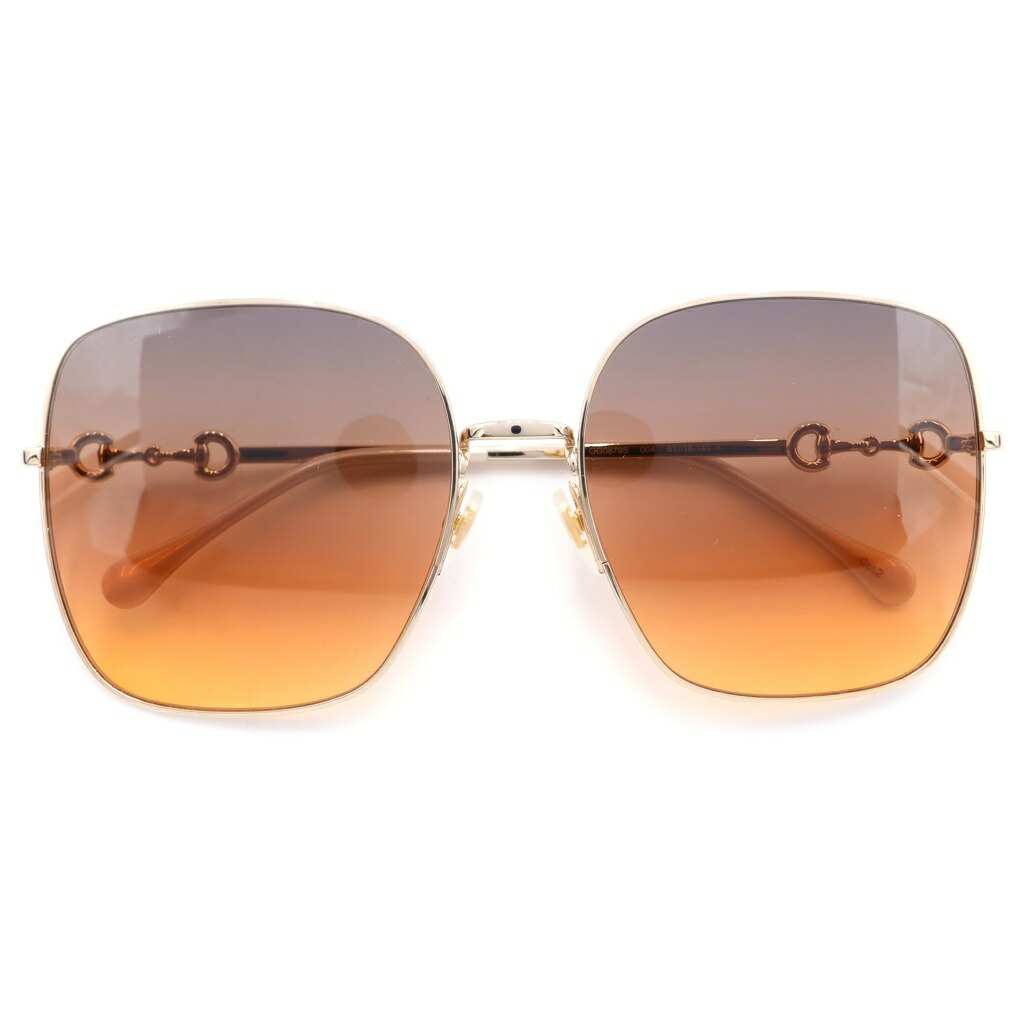 GUCCI(グッチ) サイズ:61□18‐140 スクエア ホースビット グラデーションサングラス ゴールド&times;ブラウン 61□18‐140 GG0879S【中古】【程度A】【カラーゴールド】【オンライン限定商品】｜ブランド買取・販売　BRING