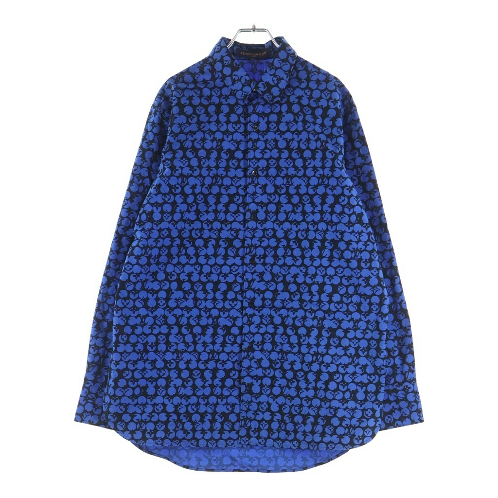 LOUIS VUITTON(ルイヴィトン) サイズ:S 19AW パーフォレーテッドモノグラム 長袖シャツ ブルー RM192M ORS HHS20W【中古】【程度B】【カラーブルー】【取扱店舗新宿】｜ブランド買取・販売　BRING