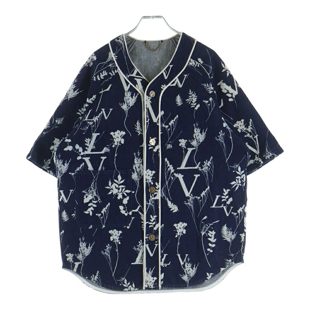 LOUIS VUITTON(ルイヴィトン) サイズ:S 20AW LVリーフ ベースボール半袖デニムジャケット インディゴ RM202M VFV HJS15W【中古】【程度A】【カラーブルー】【取扱店舗新宿】|ブランド買取・販売 BRING