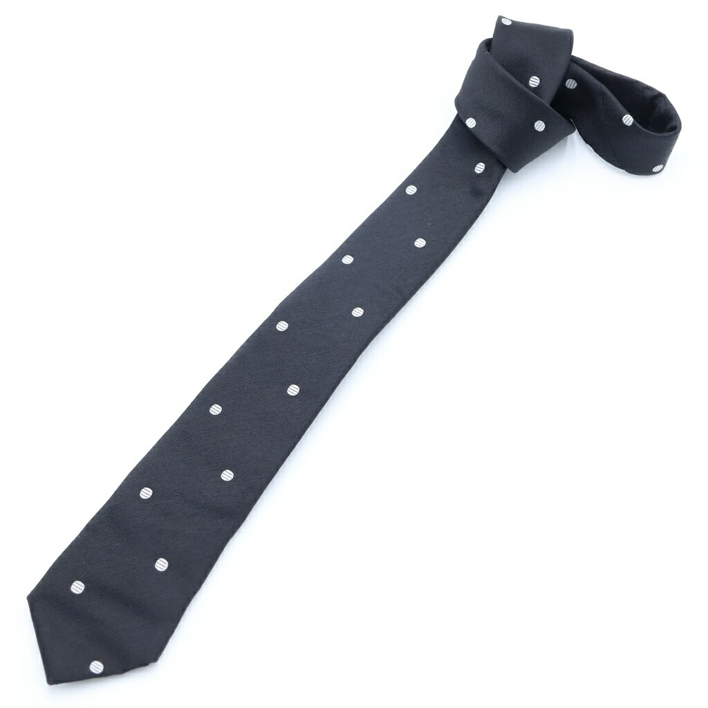 SAINT LAURENT PARIS(サンローランパリ) Silk Tie ドット柄 シルクネクタイ ブラック 77666【中古】【程度B】【カラーブラック】【オンライン限定商品】|ブランド買取・販売 BRING