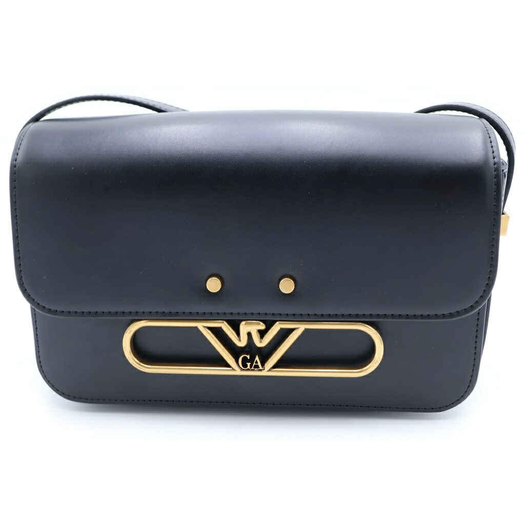 EMPORIO ARMANI EA7(エンポリオアルマーニイーエーセブン) ロゴプレートデザイン パテントレザー ショルダーバッグ ブラック Y3E251【新古品/中古】【程度S】【カラーブラック】【オンライン限定商品】|ブランド買取・販売 BRING
