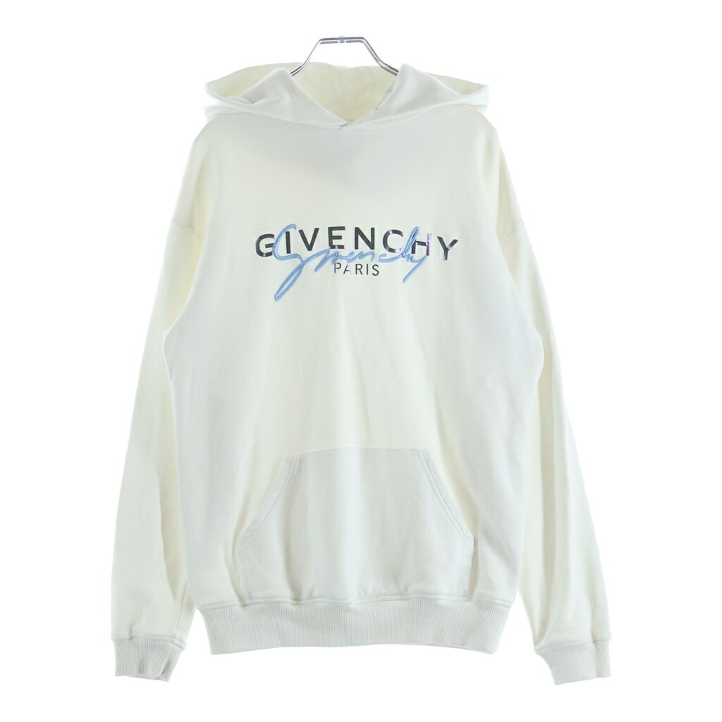 GIVENCHY(ジバンシィ) サイズ:XS ロゴプリント 刺繍 プルオーバースウェットパーカー ホワイト BWJ01C3Z3Q【中古】【程度A】【カラーホワイト】【取扱店舗BRING WASTE_NOT】|ブランド買取・販売 BRING