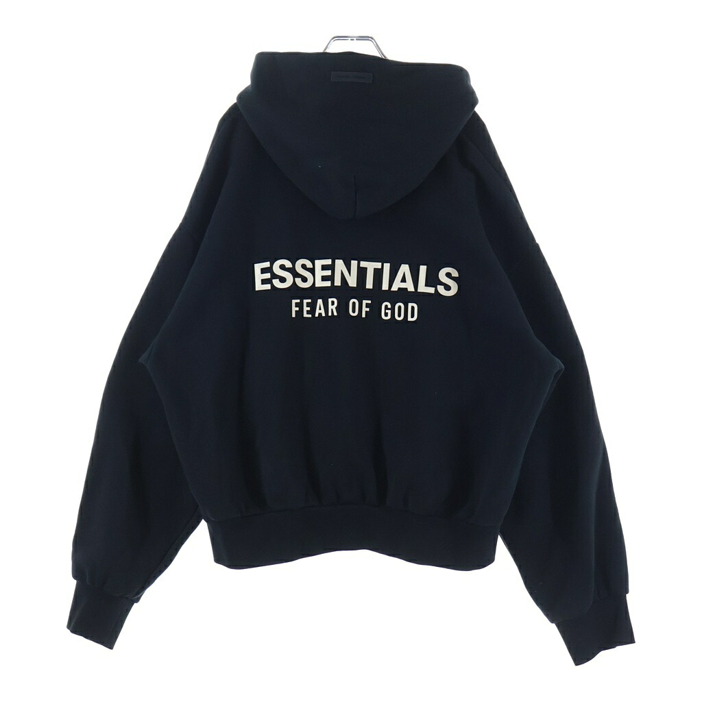 FEAR OF GOD ESSENTIALS(フィアオブゴッド エッセンシャルズ) サイズ:M 25AW CLASSIC HOODIE バックラバーロゴプリント クラシック 長袖プルオーバーパーカー フーディ ブラック【中古】【程度B】【カラーブラック】【取扱店舗BRING横浜ビブレ店】|ブランド買取・販売 BRING