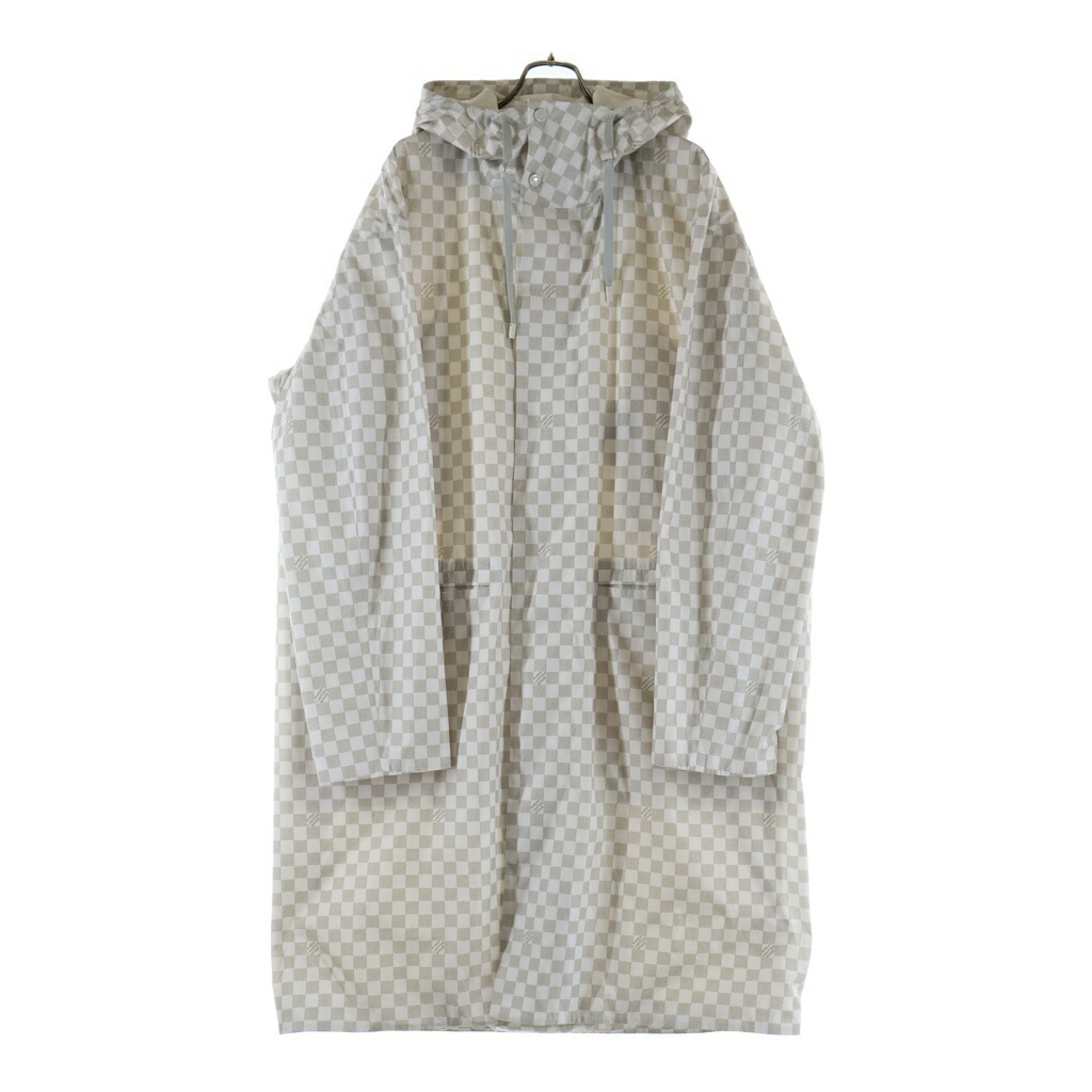 LOUIS VUITTON(ルイヴィトン) サイズ:54 24SS ダミエロングナイロンコート ホワイト RM241 HQU HQK66W【中古】【程度B】【カラーホワイト】【取扱店舗渋谷】｜ブランド買取・販売　BRING