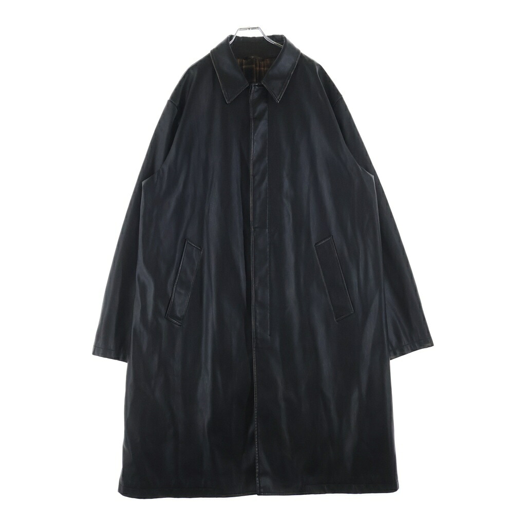 DIESEL(ディーゼル) サイズ:52 J-RIVERS ユーズド加工 フェイクレザー ステンカラーコート ブラック A18496 0LHBE【中古】【程度B】【カラーブラック】【オンライン限定商品】|ブランド買取・販売 BRING