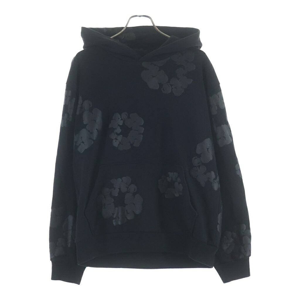 DENIM TEARS(デニムティアーズ) サイズ:S Mono Wreath Hoodie モノリース プルオーバーフーディー パーカー ブラック【中古】【程度B】【カラーブラック】【取扱店舗BRING WASTE_NOT】｜ブランド買取・販売　BRING