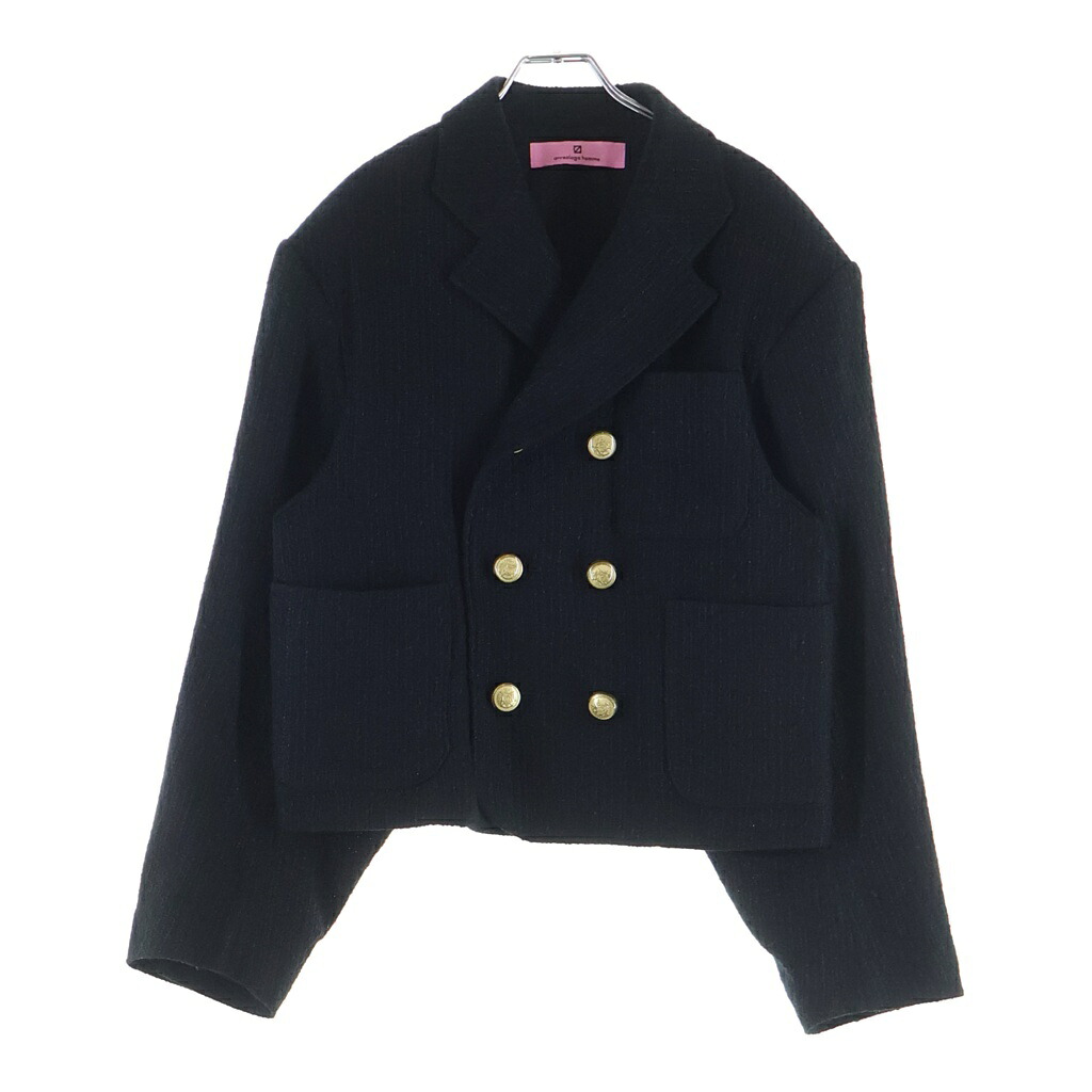 ANREALAGE(アンリアレイジ) サイズ:46 DOUBLE BUTTON TWEED JACKET ダブルボタン ツイード ジャケット ブラック【中古】【程度A】【カラーブラック】【オンライン限定商品】｜ブランド買取・販売　BRING