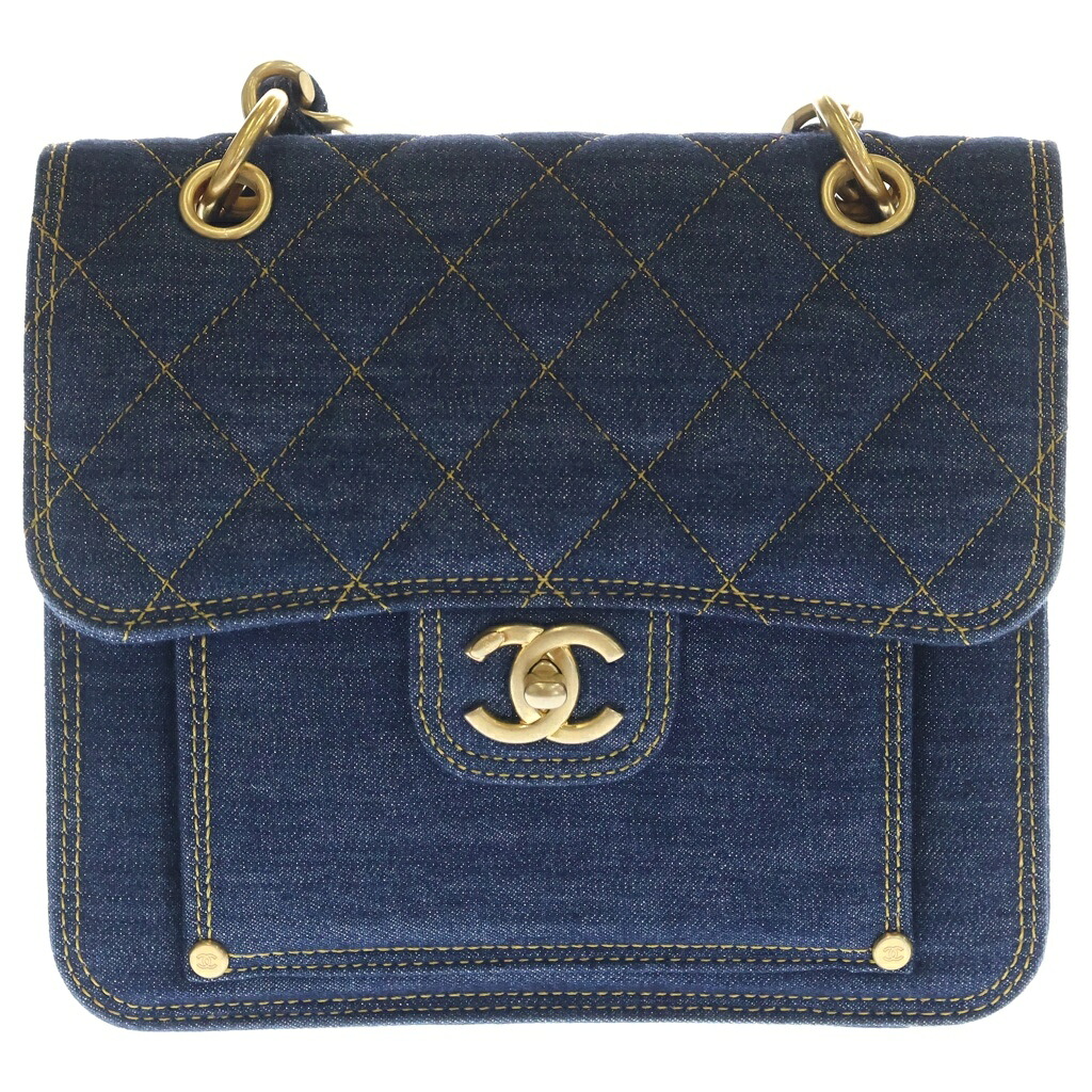 CHANEL(シャネル) マトラッセ チェーンハンドル デニム 2WAY ハンド ショルダーバッグ ゴールド金具 インディゴ プレート AS3932【中古】【程度A】【カラーブルー】【取扱店舗BRING:RED新宿東口店】|ブランド買取・販売 BRING