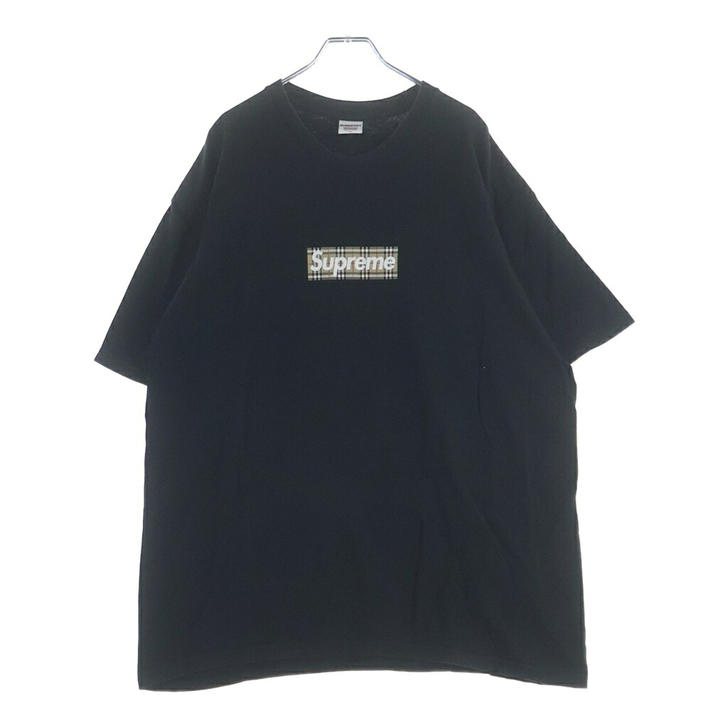 SUPREME(シュプリーム) サイズ:XL 22SS ×BURBERRY Box Logo Tee バーバリー ボックスロゴ クルーネック 半袖Tシャツ カットソー ブラック【中古】【程度B】【カラーブラック】【取扱店舗BRING福岡天神店】|ブランド買取・販売 BRING