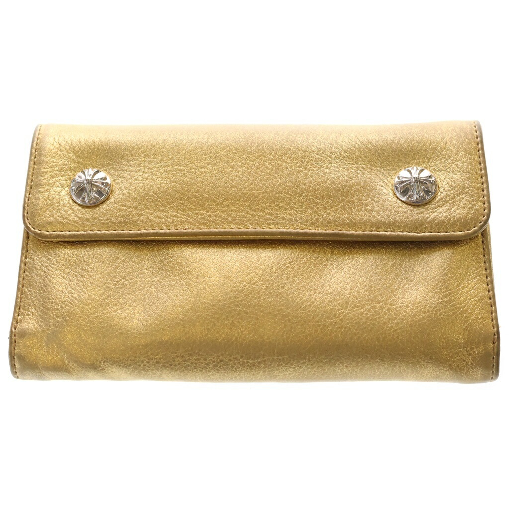 CHROME HEARTS(クロムハーツ) WAVE LTD マイアミ限定 ウェーブ レザーウォレット 財布 ゴールド【中古】【程度B】【カラーゴールド】【取扱店舗OneStyle原宿店】|ブランド買取・販売 BRING