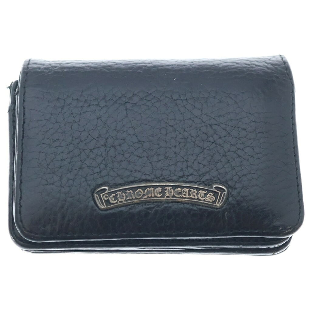 CHROME HEARTS(クロムハーツ) CRD CSE3PKTWDV1 アーチロゴプレート3ポケット レザーカードケース ブラック【中古】【程度B】【カラーブラック】【取扱店舗渋谷】|ブランド買取・販売 BRING