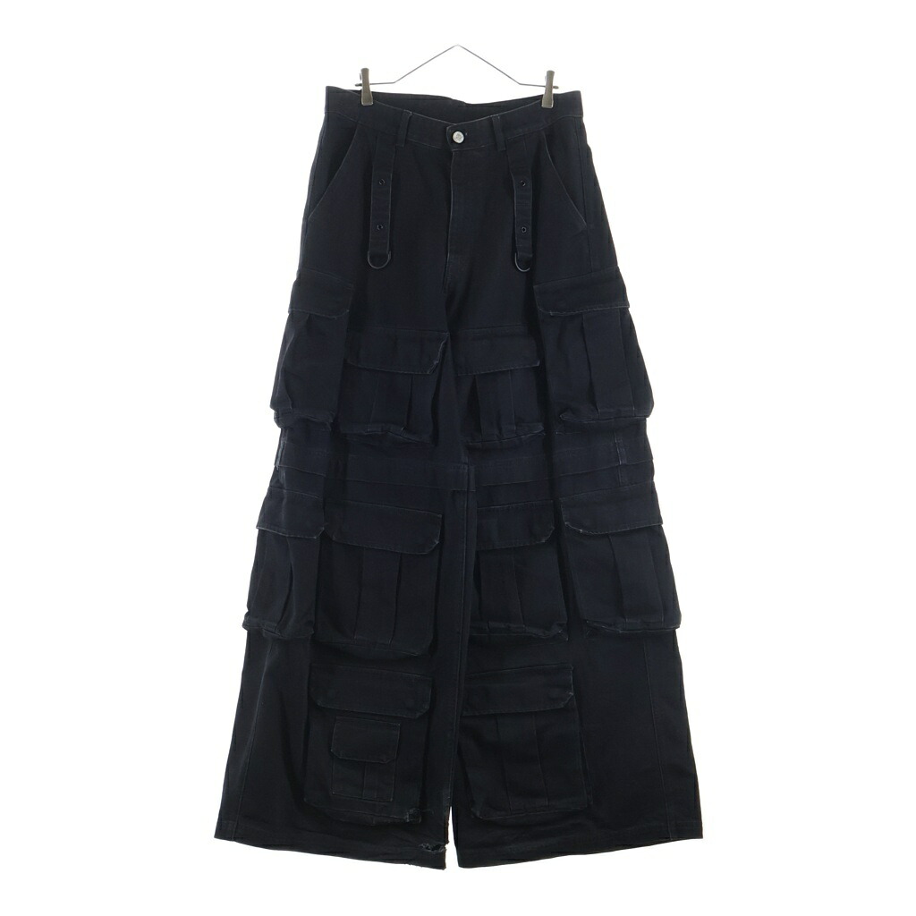 VETEMENTS(ヴェトモン) サイズ:30 Multipocket Cargo Jeans マルチポケット カーゴパンツ ブラック UA65PA850B【中古】【程度B】【カラーブラック】【取扱店舗BRING渋谷ANNEX店】｜ブランド買取・販売　BRING