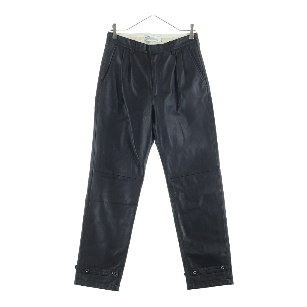 DAIRIKU(ダイリク) サイズ:29 20AW Deck Detail Leather Slacks デッキディティール レザースラックスパンツ ブラック 20AW B-1【新古品/中古】【程度S】【カラーブラック】【取扱店舗BRING大宮店】｜ブランド買取・販売　BRING