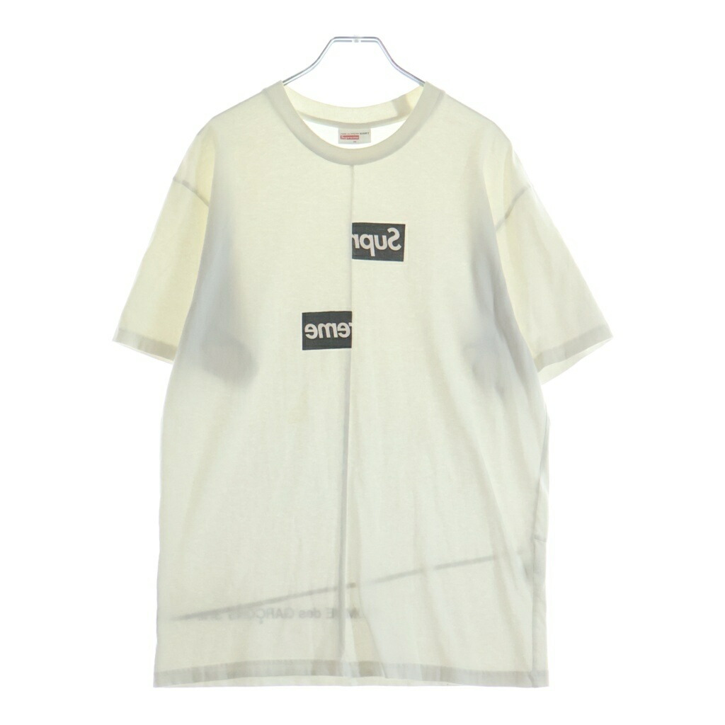 SUPREME(シュプリーム) サイズ:M 18AW ×COMME DES GARCONS SHIRT Split Box Logo Tee コムデギャルソンシャツ スプリットボックスロゴデザイン クルーネック 半袖Tシャツ カットソー ホワイト【中古】【程度B】【カラーホワイト】【取扱店舗BRING大宮店】|ブランド買取・販売 BRING