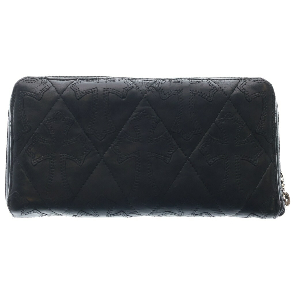 CHROME HEARTS(クロムハーツ) REC F ZIP QUILTED WALLET セメタリークロス キルティング レザーウォレット 財布 ブラック【中古】【程度B】【カラーブラック】【取扱店舗OneStyle名古屋パルコ店】｜ブランド買取・販売　BRING