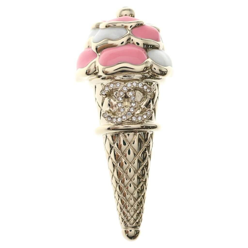 CHANEL(シャネル) 26C ラインストーン装飾ココマーク アイスクリーム ブローチ ゴールド/ピンク【中古】【程度A】【カラーゴールド】【取扱店舗BRING:RED新宿東口店】|ブランド買取・販売 BRING