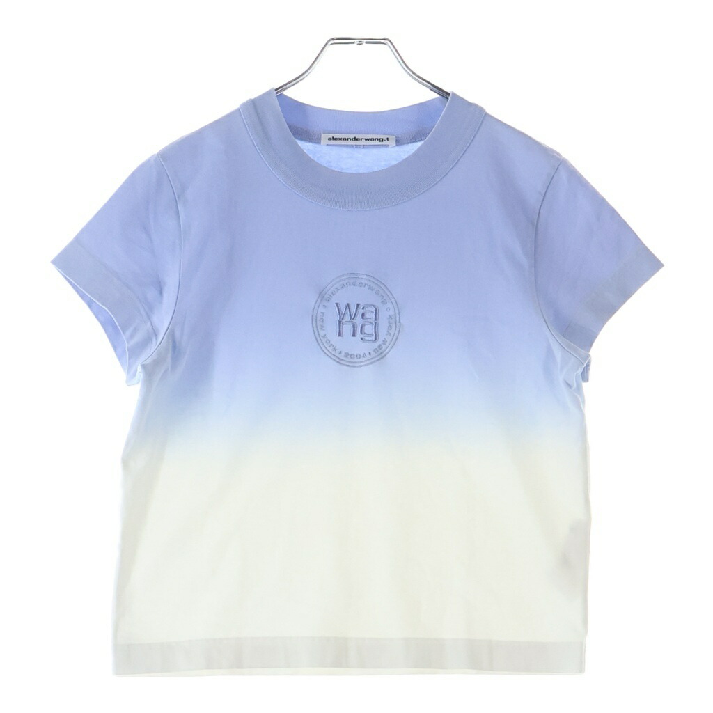 ALEXANDER WANG(アレキサンダーワン) サイズ:S Gradation T-Shirt ロゴ刺繍 クロップド 半袖Tシャツ ブルー レディース【中古】【程度A】【カラーブルー】【取扱店舗原宿】|ブランド買取・販売 BRING