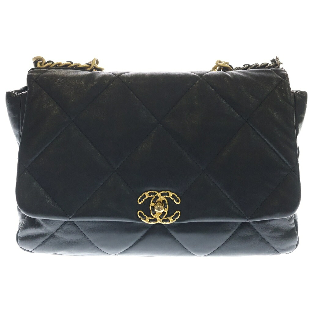 CHANEL(シャネル) サイズ:マキシ CHANEL 19 マキシ ハンドバッグ シャイニー ラムスキン ショルダーバッグ ブラック【中古】【程度A】【カラーブラック】【取扱店舗BRING:RED新宿東口店】|ブランド買取・販売 BRING