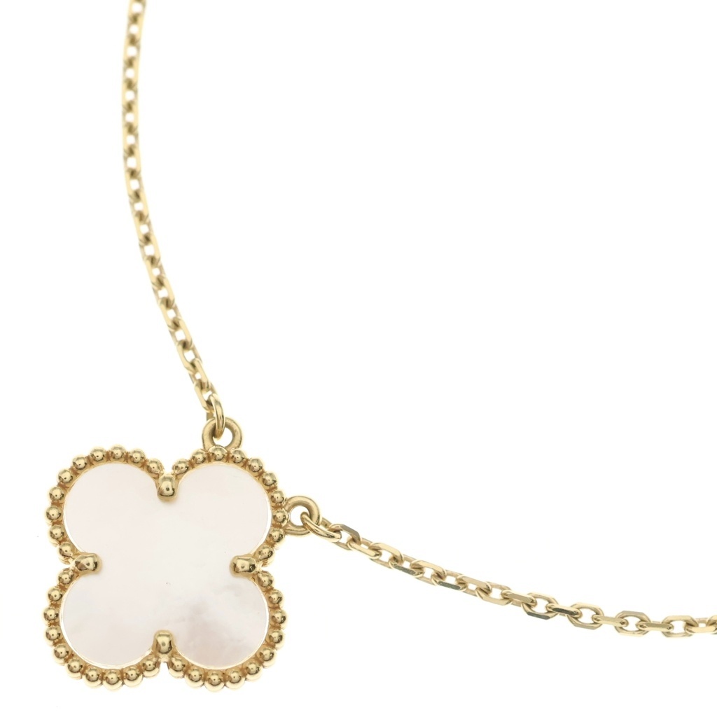 Van Cleef & Arpels(ヴァンクリーフアンドアーペル) ヴィンテージアルハンブラ マザーオブパール ネックレス K18YG イエローゴールド VCARA45900【中古】【程度B】【カラーイエロー】【取扱店舗BRING京都河原町店】|ブランド買取・販売 BRING
