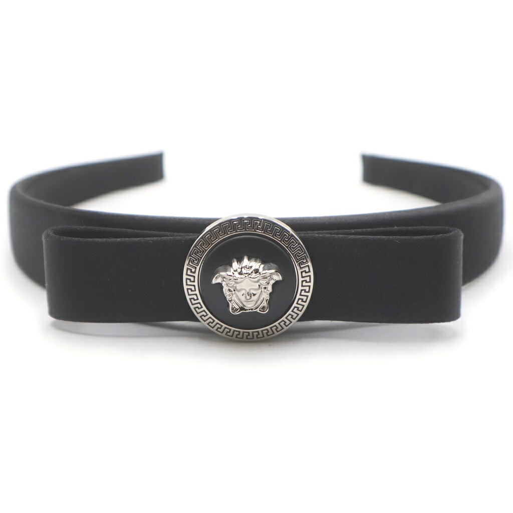 VERSACE(ヴェルサーチ) ジャンニ メタル ビスコース×シルク リボン ヘッドバンド カチューシャ ブラック 1014906【新古品/中古】【程度S】【カラーブラック】【オンライン限定商品】|ブランド買取・販売 BRING