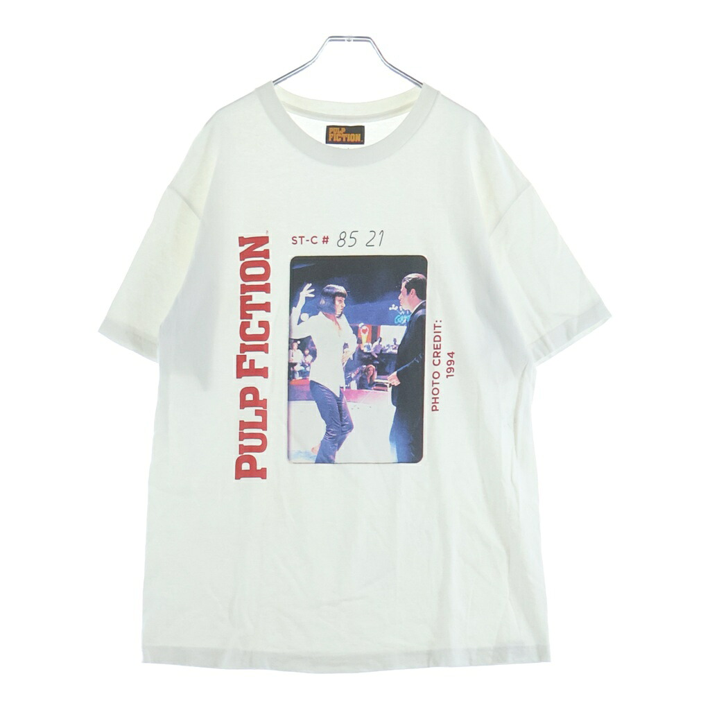 WACKO MARIA(ワコマリア) サイズ:L Pulp Fiction T-Shirt パルプフィクション フロント フォトプリント 半袖Tシャツ カットソー ホワイト【中古】【程度B】【カラーホワイト】【取扱店舗BRING THRIFT CLOSET 幕張店】|ブランド買取・販売 BRING