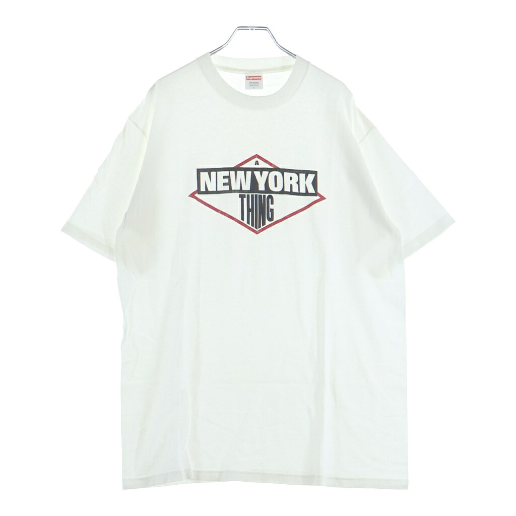 SUPREME(シュプリーム) サイズ:L 05SS &times; aNYthing A New York Thing Tee エニシング ア・ニューヨーク・シングス フロントプリント クルーネック 半袖Tシャツ カットソー ホワイト【新古品/中古】【程度S】【カラーホワイト】【取扱店舗BRING THRIFT CLOSET 幕張店】｜ブランド買取・販売　BRING