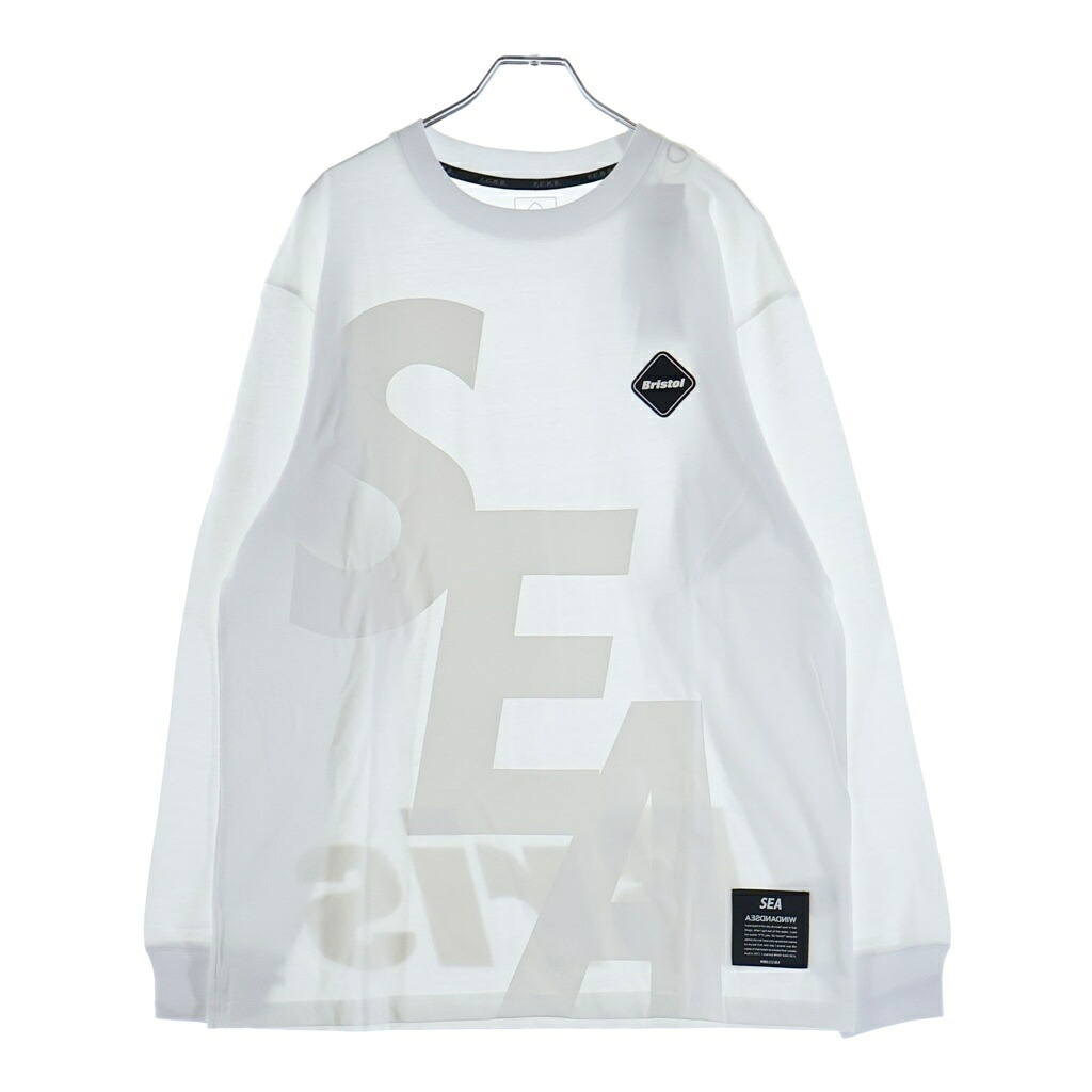 F.C.R.B.(エフシーアールビー) サイズ:L ×WIND AND SEA EMBLEM LOGO TEE ウィンダーシー クルーネック 長袖Tシャツ カットソー ホワイト FCRB-220154【新古品/中古】【程度S】【カラーホワイト】【取扱店舗BRING WASTE_NOT】|ブランド買取・販売 BRING