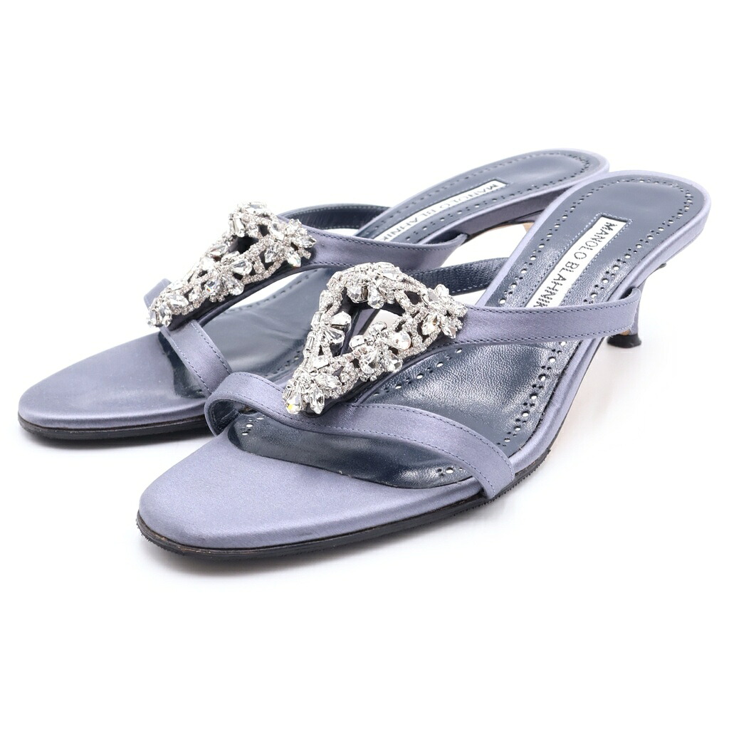 MANOLO BLAHNIK(マノロブラニク) サイズ:37 ビジュー装飾 ヒールパンプス ライトパープル #37【中古】【程度B】【カラーパープル】【オンライン限定商品】|ブランド買取・販売 BRING
