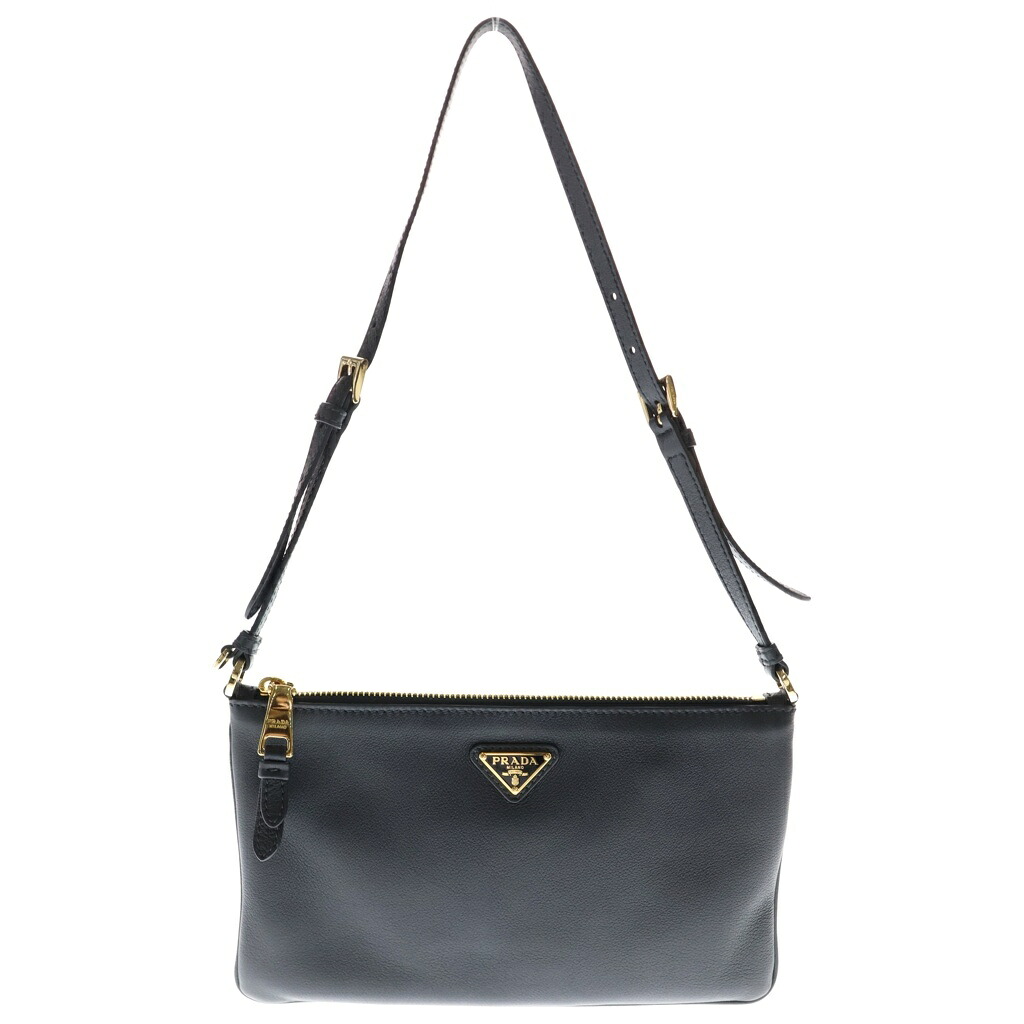 PRADA(プラダ) ショルダーバッグ ミニバッグ ブラック レザー 1BC238 ゴールド金具【新古品/中古】【程度N】【カラーブラック】【取扱店舗BRING心斎橋店】｜ブランド買取・販売　BRING