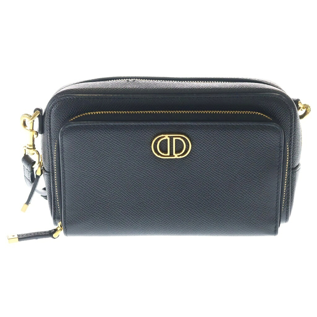 DIOR(ディオール) カロ ダブルポーチ CDロゴ レザー ゴールド金具 ショルダーバッグ ブラック S7431UBAE【中古】【程度A】【カラーブラック】【取扱店舗新宿】｜ブランド買取・販売　BRING 96,800円