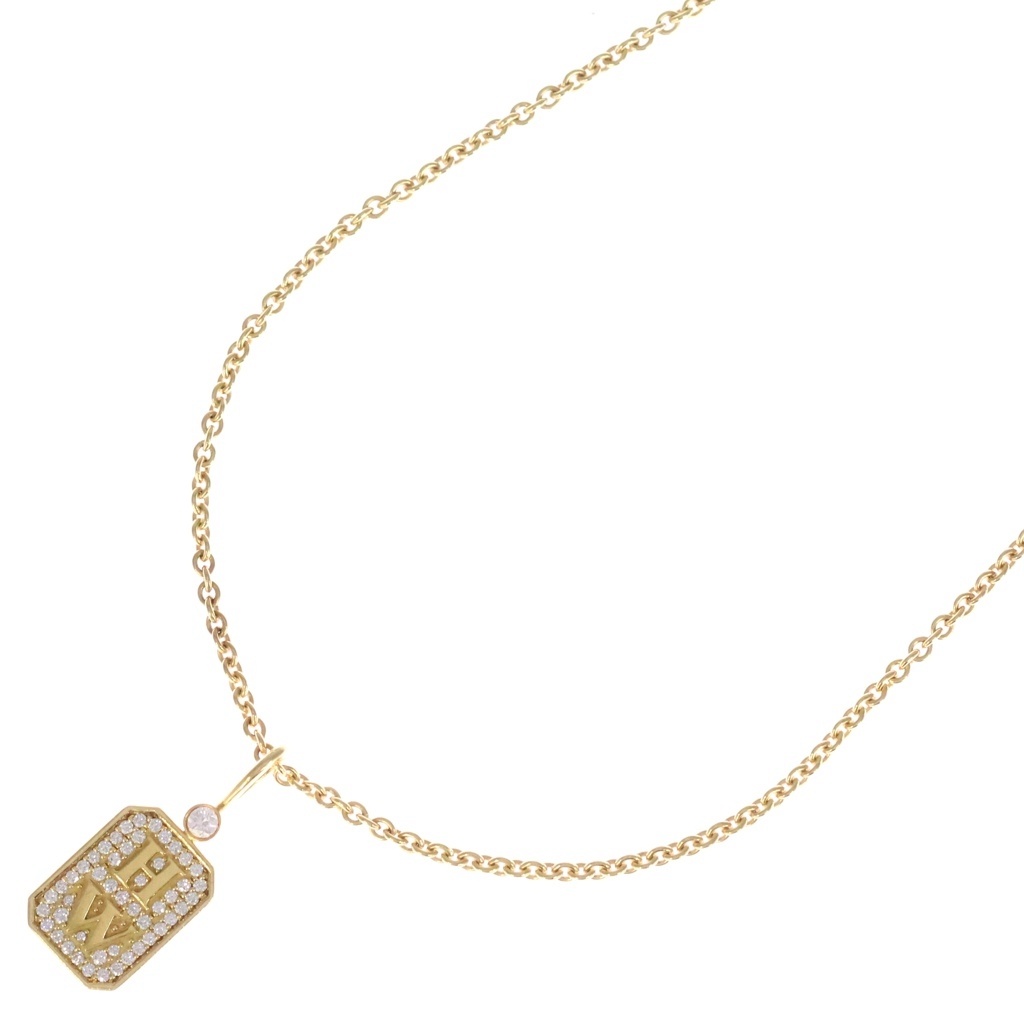 HARRY WINSTON(ハリーウィンストン) サイズ:- HWロゴ チャーム ネックレス パヴェ ダイヤ YG イエローゴールド CMDYRDPALOG【中古】【程度B】【カラーゴールド】【取扱店舗BRING：RED新宿東口店】｜ブランド買取・販売　BRING