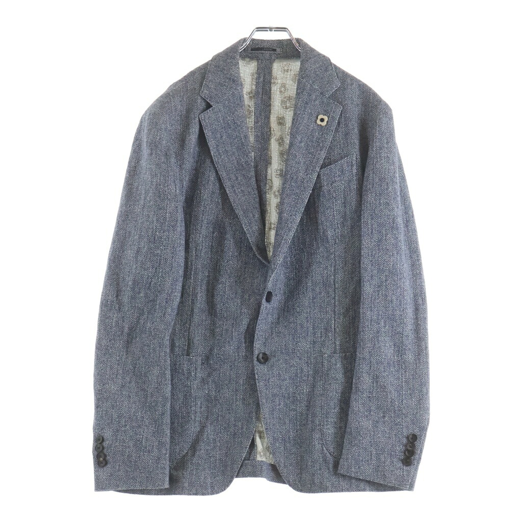LARDINI(ラルディーニ) サイズ:52 コットン ヘリンボーン 2B テーラード ジャケット ブルー EM934AE【中古】【程度A】【カラーブルー】【オンライン限定商品】|ブランド買取・販売 BRING