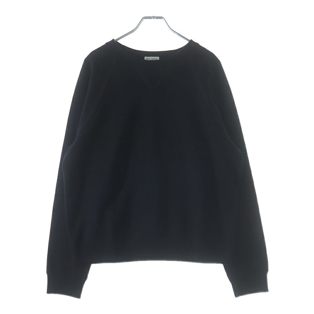 SAINT LAURENT PARIS(サンローランパリ) サイズ:L 22AW 前V ラグラン スウェット 長袖 クルーネック トレーナー ブラック TS02 704726【中古】【程度A】【カラーブラック】【取扱店舗BRING梅田茶屋町店】|ブランド買取・販売 BRING
