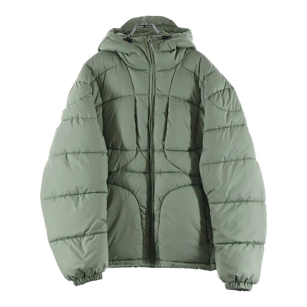 SUPREME(シュプリーム) サイズ:M 21AW Warp Hooded Puffy Jacket ワープ パフィー フーデッド中綿ジャケット カーキ【中古】【程度B】【カラーカーキ】【オンライン限定商品】｜ブランド買取・販売　BRING
