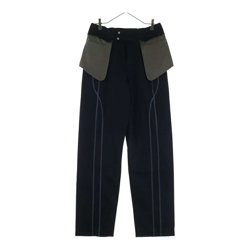 NO BRAND(ノーブランド) サイズ:S _J.L-A.L_ BINATE TROUSER ビネイト 両面ステッチ ジップフライトラウザーズ スラックス ブラック JBMW043FA【中古】【程度B】【カラーブラック】【オンライン限定商品】｜ブランド買取・販売　BRING