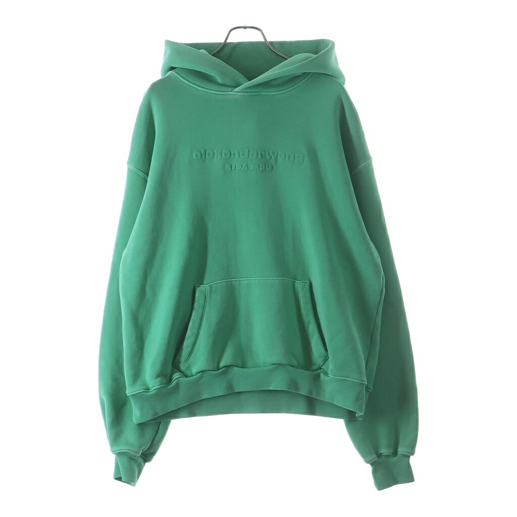 ALEXANDER WANG(アレキサンダーワン) サイズ:XS 22SS エンボスロゴ スウェットプルオーバーパーカー グリーン UCC3221534【中古】【程度A】【カラーグリーン】【取扱店舗BRING渋谷ANNEX店】|ブランド買取・販売 BRING
