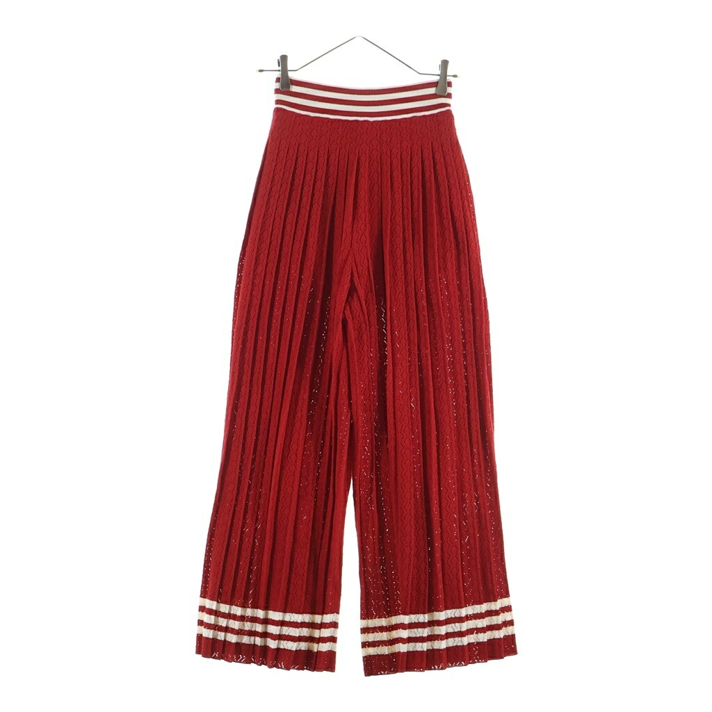 GUCCI(グッチ) サイズ:XS &times;アディダス スリーライン プリーツワイドパンツ レッド #XS 705767【新古品/中古】【程度S】【カラーレッド】【オンライン限定商品】｜ブランド買取・販売　BRING