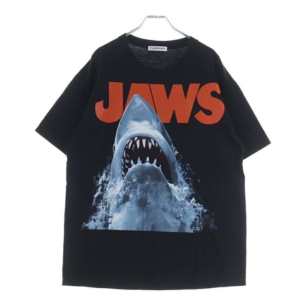 NO BRAND(ノーブランド) サイズ:L FLAGSTUFF フラグスタフ JAWS DONT GO TEE 半袖Tシャツ カットソー ブラック FS1716【中古】【程度B】【カラーブラック】【取扱店舗BRING福岡天神店】|ブランド買取・販売 BRING