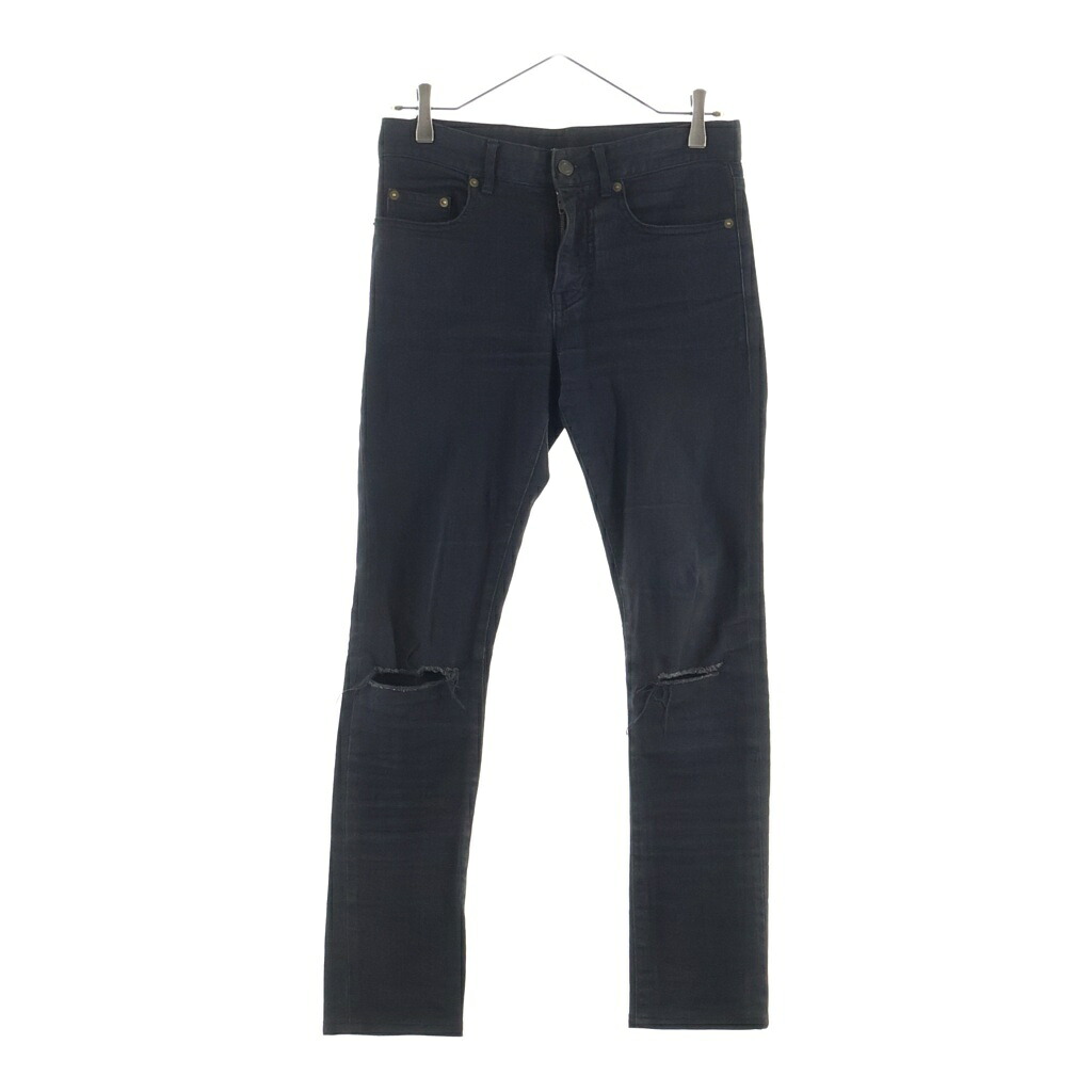 SAINT LAURENT PARIS(サンローランパリ) サイズ:26 14AW KNEE CRUSH SKINNY DENIM エディ期 ジップフライ ニークラッシュスキニーデニム ブラック 362284 Y859F【中古】【程度B】【カラーブラック】【取扱店舗BRING福岡天神店】｜ブランド買取・販売　BRING 8,374円