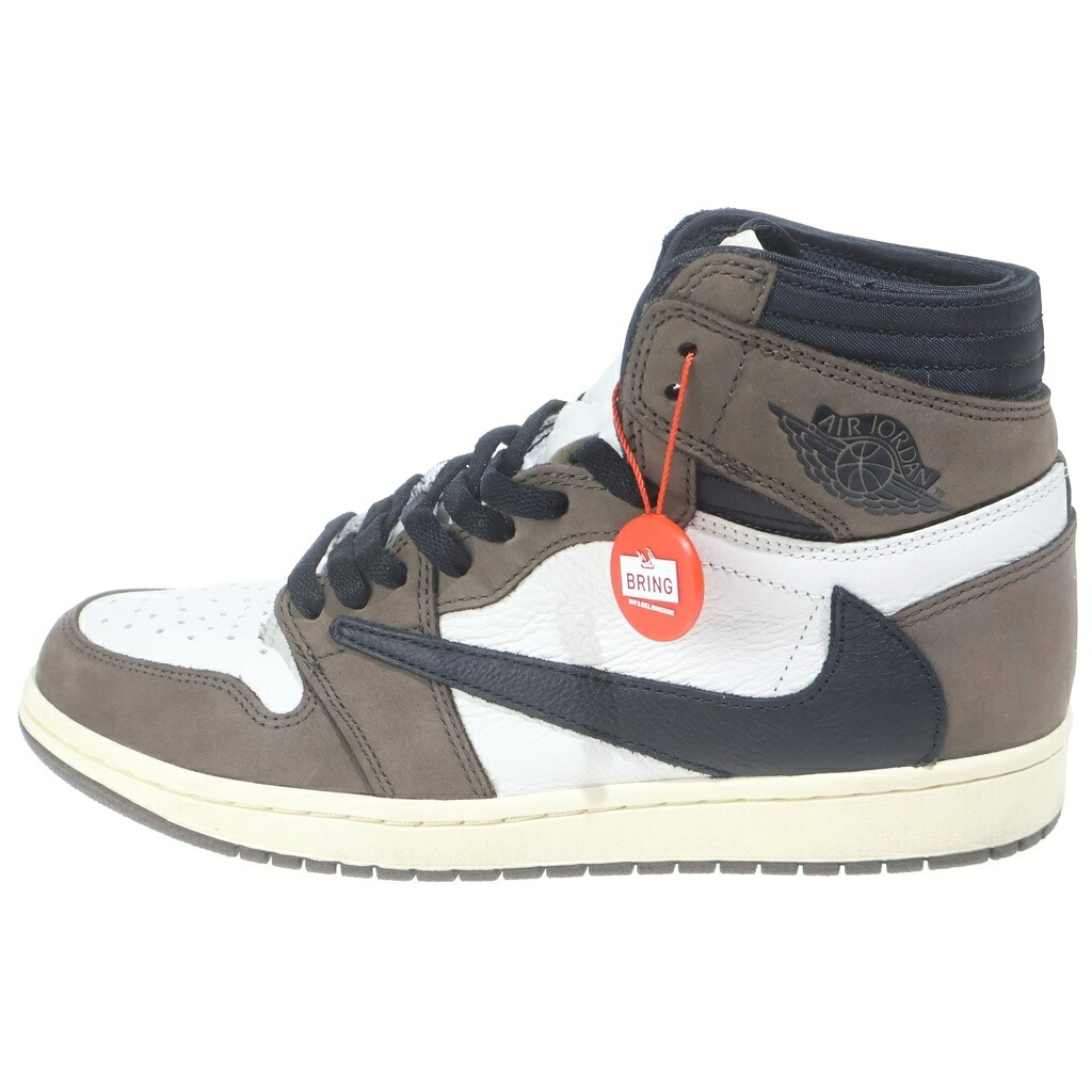 NIKE(ナイキ) サイズ:27.5cm ×TRAVIS SCOTT AIR JORDAN 1 RETRO HIGH OG TS SP CD4487-100 トラヴィススコット エアジョーダン1 ハイカットスニーカー ブラウン/ホワイト US9.5/27.5cm【中古】【程度B】【カラーブラウン】【取扱店舗BRING KICKS】|ブランド買取・販売 BRING