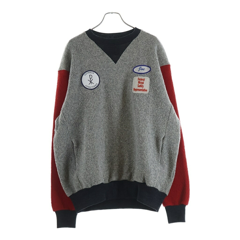 SUNSEA(サンシー) サイズ:3 23AW PILE SWEATSHIRT パイル パッチワーク スウェットシャツ トレーナー グレー SUNSEA2810【新古品/中古】【程度S】【カラーグレー】【取扱店舗BRING横浜ビブレ店】|ブランド買取・販売 BRING