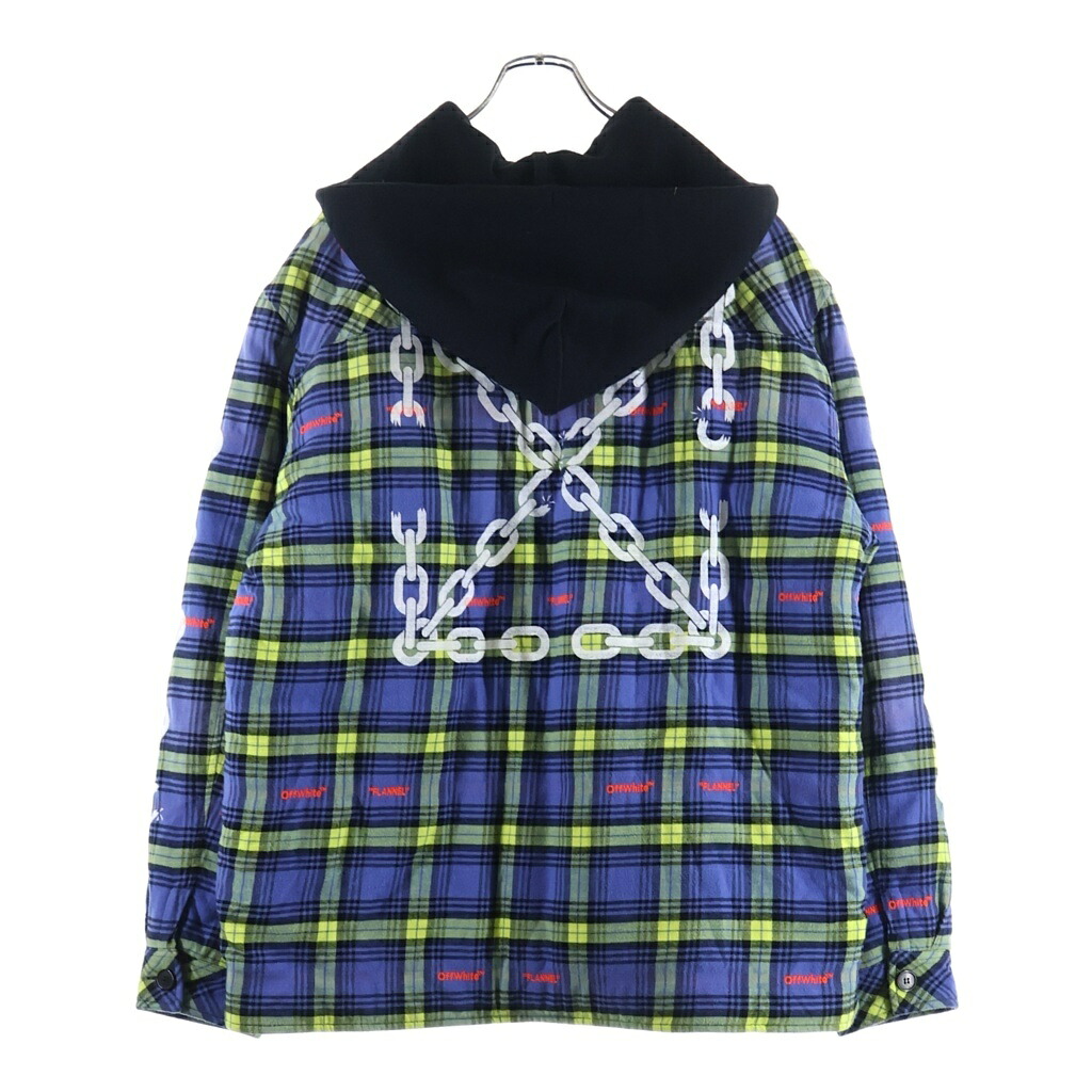 OFF-WHITE(オフホワイト) サイズ:L 22AW PLAID JACKET 裏地キルティング チェックシャツ ジャケット ブルー【中古】【程度B】【カラーブルー】【オンライン限定商品】｜ブランド買取・販売　BRING 19,333円
