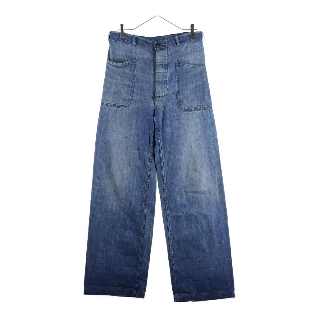 VINTAGE(ヴィンテージ) 40S VINTAGE US NAVY Denim Trousers 巻きパンツ ユーエスネイビー ヴィンテージ デニムトラウザーパンツ インディゴ【中古】【程度B】【カラーブルー】【取扱店舗AWESOME高円寺店】|ブランド買取・販売 BRING