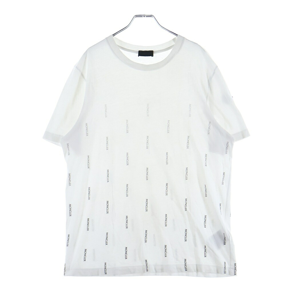 MONCLER(モンクレール) サイズ:M 21SS MAGLIA T-SHIRT マグリア グラデーション ロゴワッペン プリント クルーネック 半袖Tシャツ カットソー ホワイト G10918C7B110 829H8【中古】【程度A】【カラーホワイト】【取扱店舗BRING心斎橋店】｜ブランド買取・販売　BRING