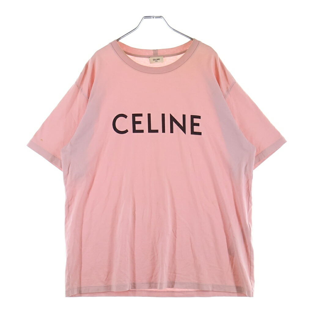 CELINE(セリーヌ) サイズ:XL フロントロゴプリント クルーネック半袖Tシャツカットソー ピンク 2X681671Q【中古】【程度B】【カラーピンク】【取扱店舗新宿】|ブランド買取・販売 BRING